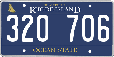 RI license plate 320706