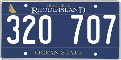 RI license plate 320707