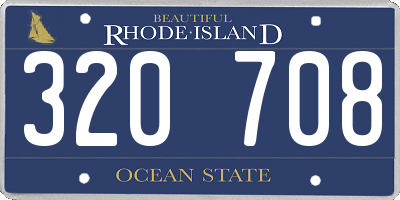 RI license plate 320708