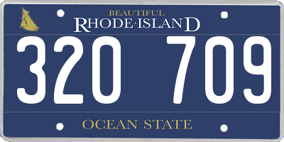 RI license plate 320709