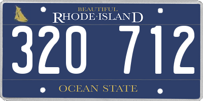 RI license plate 320712