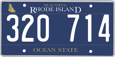 RI license plate 320714