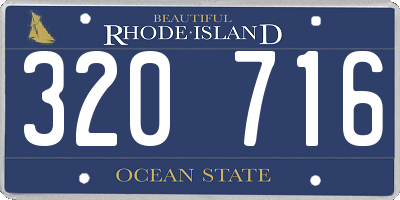 RI license plate 320716