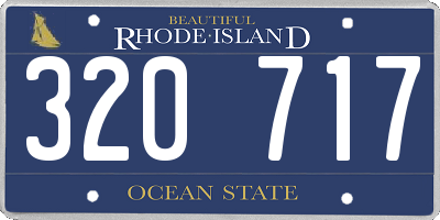 RI license plate 320717
