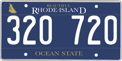 RI license plate 320720