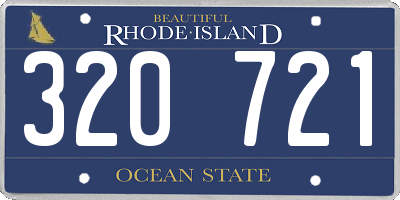 RI license plate 320721