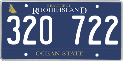 RI license plate 320722