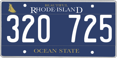 RI license plate 320725