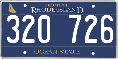 RI license plate 320726