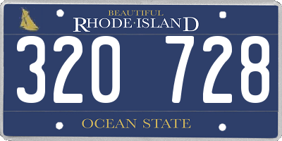 RI license plate 320728