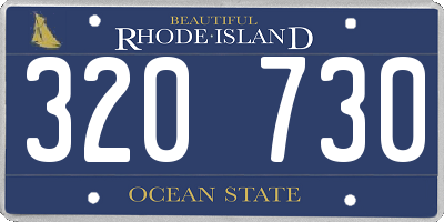 RI license plate 320730