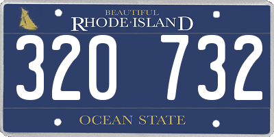 RI license plate 320732