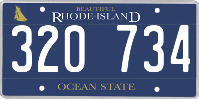 RI license plate 320734