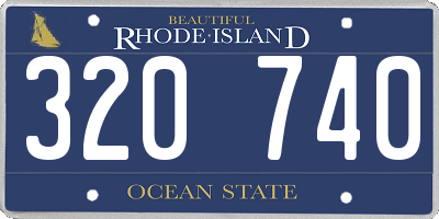 RI license plate 320740