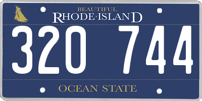 RI license plate 320744