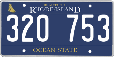 RI license plate 320753