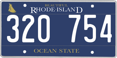 RI license plate 320754