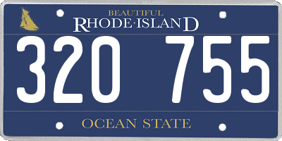 RI license plate 320755