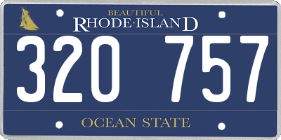 RI license plate 320757