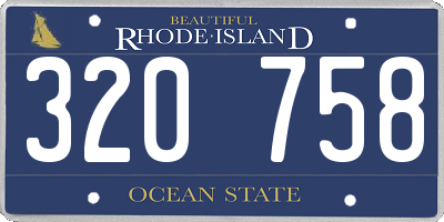 RI license plate 320758
