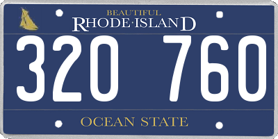 RI license plate 320760