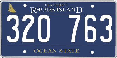 RI license plate 320763
