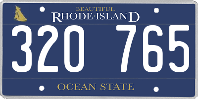 RI license plate 320765