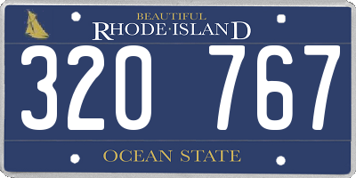 RI license plate 320767
