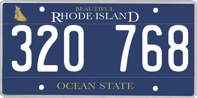RI license plate 320768