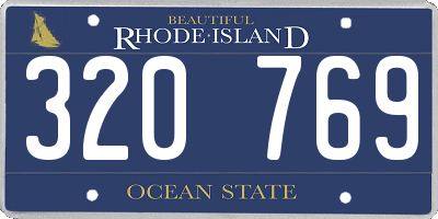 RI license plate 320769