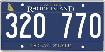 RI license plate 320770