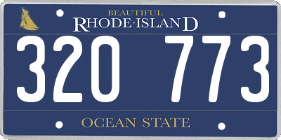RI license plate 320773