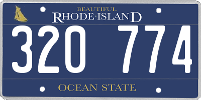 RI license plate 320774