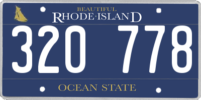 RI license plate 320778