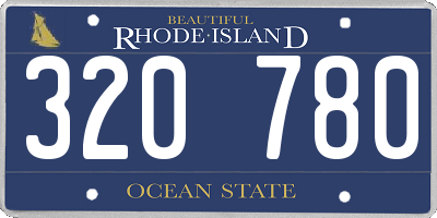 RI license plate 320780