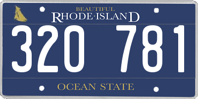 RI license plate 320781