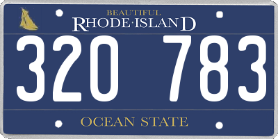 RI license plate 320783