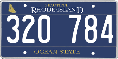 RI license plate 320784