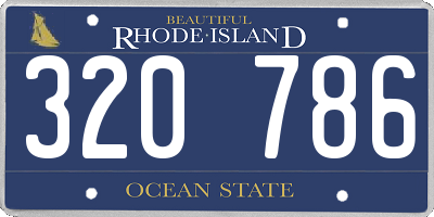 RI license plate 320786