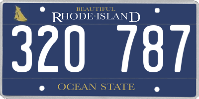RI license plate 320787