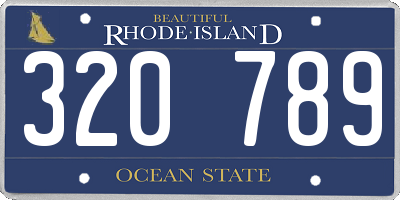 RI license plate 320789