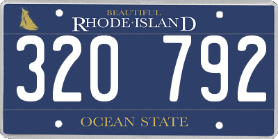 RI license plate 320792