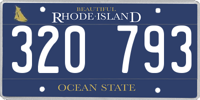 RI license plate 320793