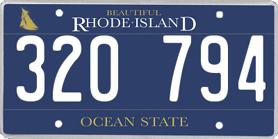 RI license plate 320794
