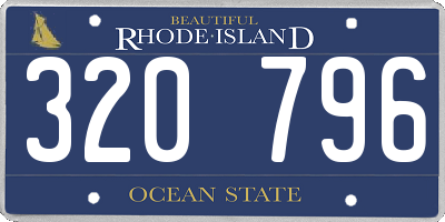 RI license plate 320796