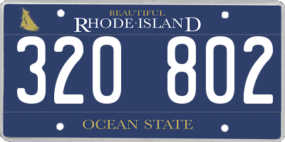 RI license plate 320802