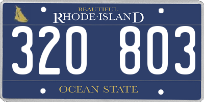 RI license plate 320803
