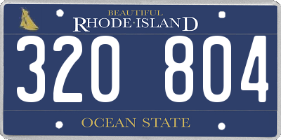 RI license plate 320804