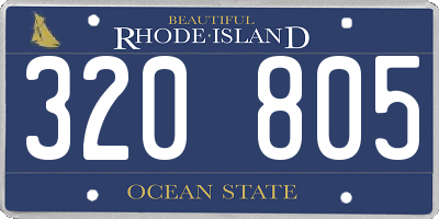 RI license plate 320805