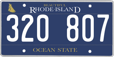 RI license plate 320807
